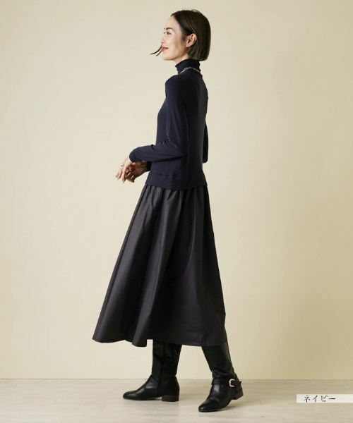 NEMIKA / ネミカ ドレス | 異素材切替ワンピース【PUPULA】 | 詳細2