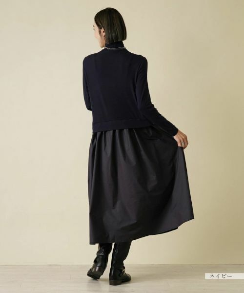 NEMIKA / ネミカ ドレス | 異素材切替ワンピース【PUPULA】 | 詳細3