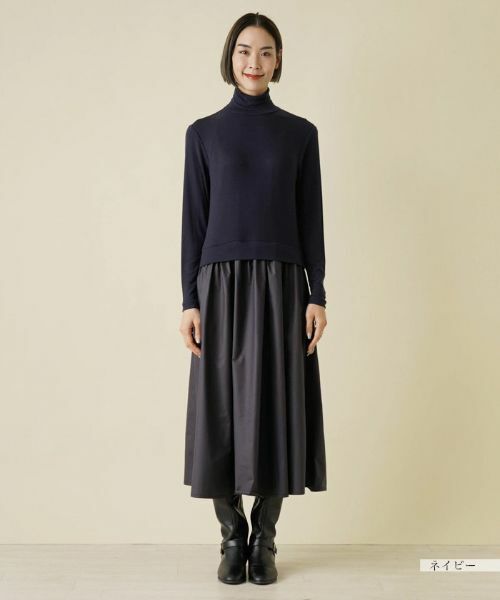 NEMIKA / ネミカ ドレス | 異素材切替ワンピース【PUPULA】 | 詳細4