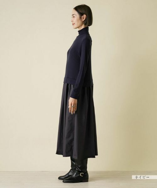 NEMIKA / ネミカ ドレス | 異素材切替ワンピース【PUPULA】 | 詳細5