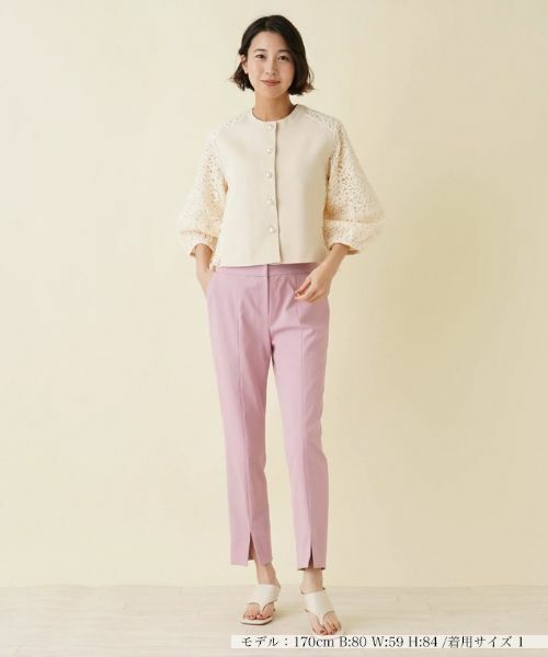 NEMIKA / ネミカ カーディガン・ボレロ | レース切替カーディガン【MARILYN MOON】 | 詳細1