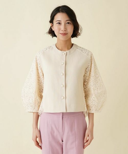 NEMIKA / ネミカ カーディガン・ボレロ | レース切替カーディガン【MARILYN MOON】 | 詳細4