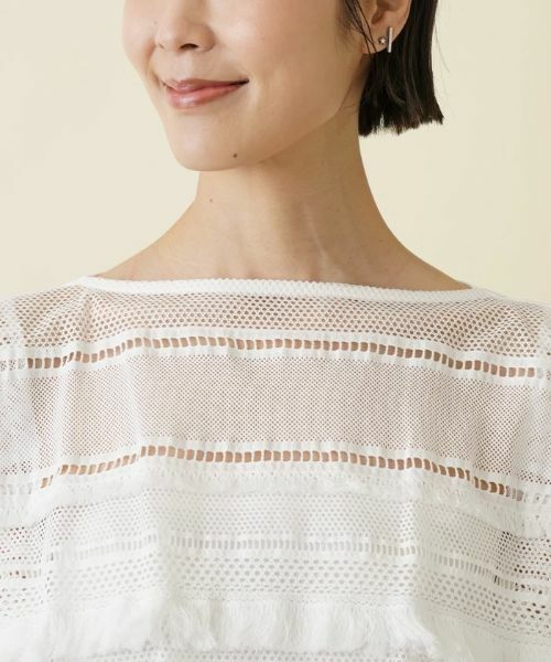 NEMIKA / ネミカ ニット・セーター | ハシゴレース×フリンジプルオーバー【SUPPORT SURFACE】 | 詳細7