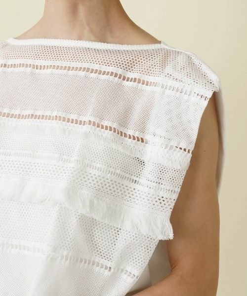 NEMIKA / ネミカ ニット・セーター | ハシゴレース×フリンジプルオーバー【SUPPORT SURFACE】 | 詳細9