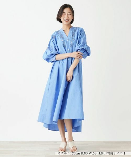 NEMIKA / ネミカ ドレス | 刺繍スキッパーネックワンピース【torrazzo donna】 | 詳細1