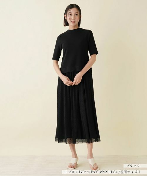 NEMIKA / ネミカ ドレス | ドット切替えワンピース【PUPULA】 | 詳細1