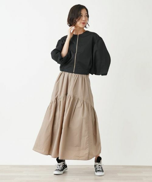 NEMIKA / ネミカ ミニ・ひざ丈スカート | ストライプ柄ティアードロングスカート【PASSIONE】 | 詳細17