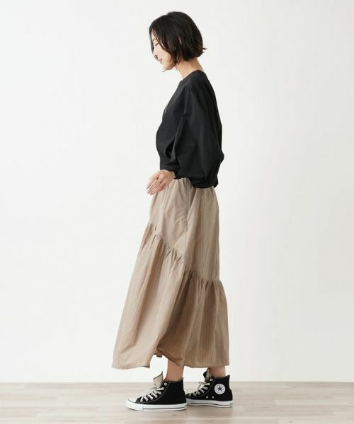 NEMIKA / ネミカ ミニ・ひざ丈スカート | ストライプ柄ティアードロングスカート【PASSIONE】 | 詳細18