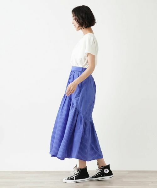 NEMIKA / ネミカ ミニ・ひざ丈スカート | ストライプ柄ティアードロングスカート【PASSIONE】 | 詳細2