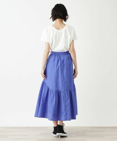 NEMIKA / ネミカ ミニ・ひざ丈スカート | ストライプ柄ティアードロングスカート【PASSIONE】 | 詳細3