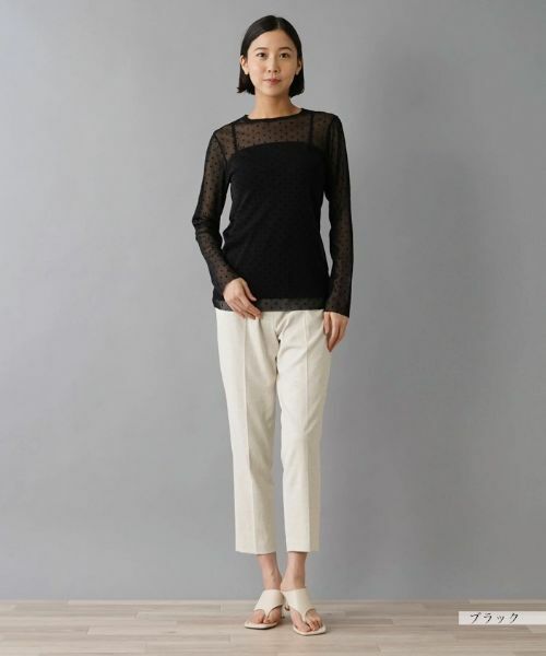 NEMIKA / ネミカ カットソー | フロッキードットシアー長袖カットソー【PUPULA】 | 詳細1