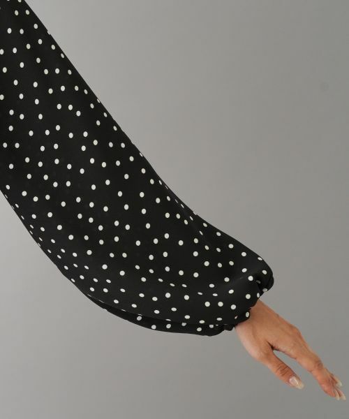 NEMIKA / ネミカ ドット柄ボウタイブラウス【NEMIKA】 セットアップ対応商品】ペプラムブラウス【セレモニー】|ネミカ