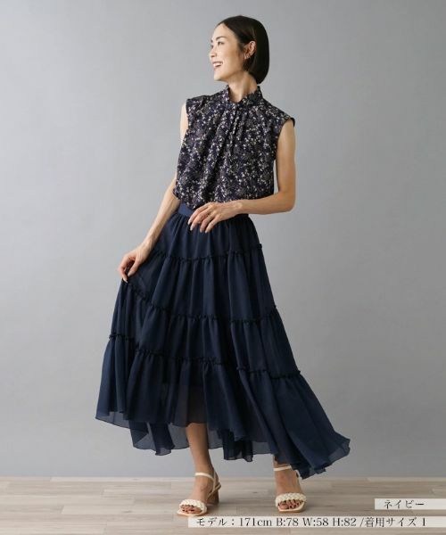 NEMIKA / ネミカ シャツ・ブラウス | フラワープリントノースリーブブラウス【NEMIKA】 | 詳細4