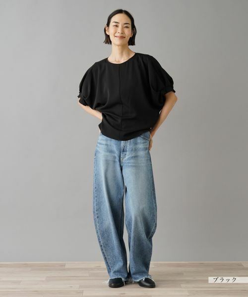 NEMIKA / ネミカ シャツ・ブラウス | クルーネックハーフスリーブブラウス【NEMIKA】 | 詳細1