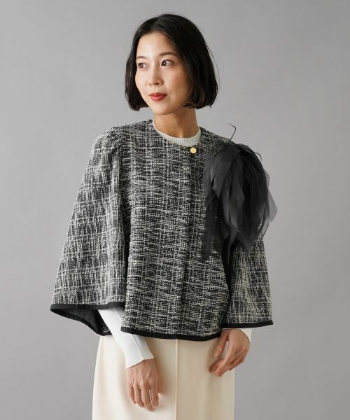 NEMIKA / ネミカ テーラードジャケット | ノーカラーツイードジャケット | 詳細5