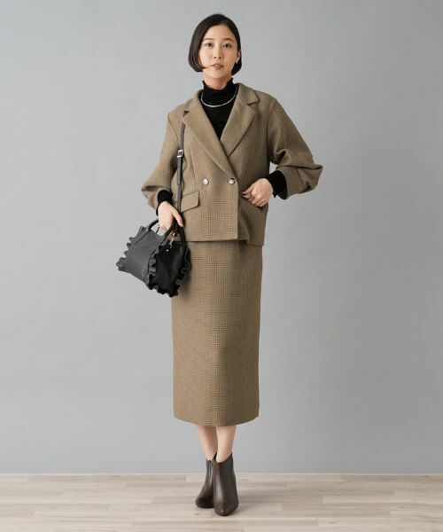 NEMIKA / ネミカ ミニ・ひざ丈スカート | 【セットアップ対応】チェック柄タイトスカート【NEMIKA】 | 詳細1