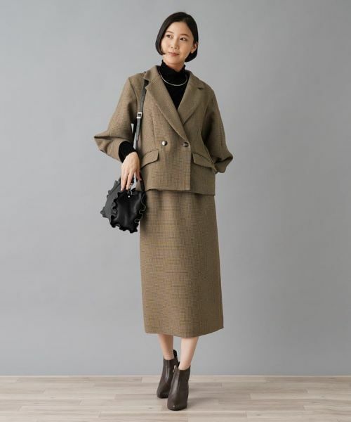 NEMIKA / ネミカ ミニ・ひざ丈スカート | 【セットアップ対応】チェック柄タイトスカート【NEMIKA】 | 詳細2