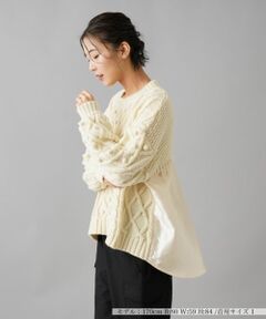 NEMIKA / ネミカ ニット・セーター | バック切替アラン編みニット【torrazzo donna】