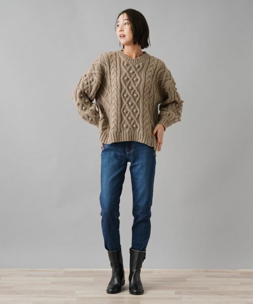 NEMIKA / ネミカ ニット・セーター | バック切替アラン編みニット【torrazzo donna】 | 詳細1