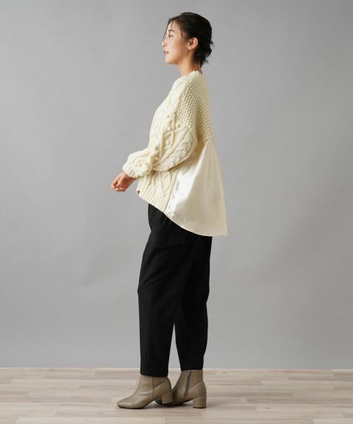 NEMIKA / ネミカ ニット・セーター | バック切替アラン編みニット【torrazzo donna】 | 詳細10