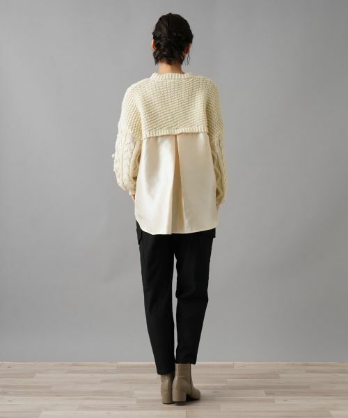 NEMIKA / ネミカ ニット・セーター | バック切替アラン編みニット【torrazzo donna】 | 詳細11
