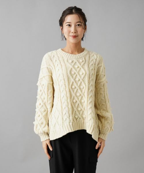 NEMIKA / ネミカ ニット・セーター | バック切替アラン編みニット【torrazzo donna】 | 詳細12