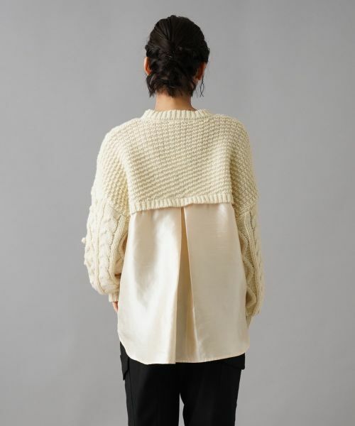 NEMIKA / ネミカ ニット・セーター | バック切替アラン編みニット【torrazzo donna】 | 詳細14