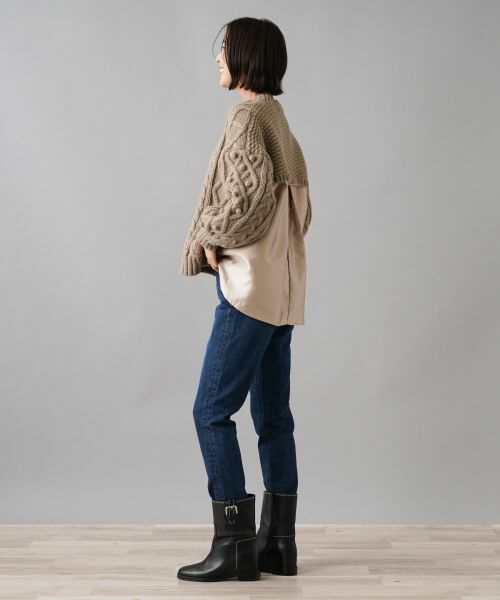 NEMIKA / ネミカ ニット・セーター | バック切替アラン編みニット【torrazzo donna】 | 詳細2
