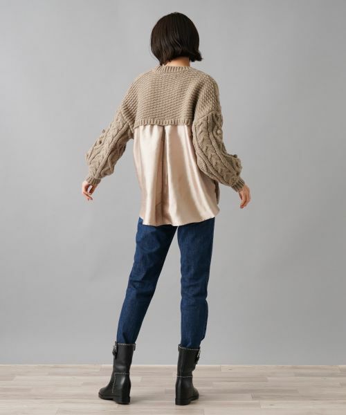 NEMIKA / ネミカ ニット・セーター | バック切替アラン編みニット【torrazzo donna】 | 詳細3