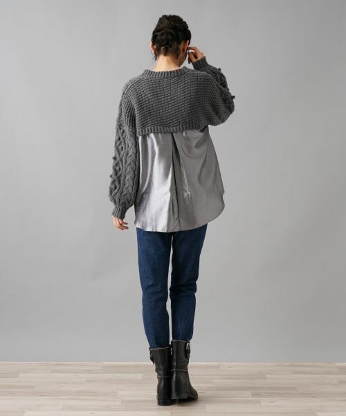 NEMIKA / ネミカ ニット・セーター | バック切替アラン編みニット【torrazzo donna】 | 詳細7