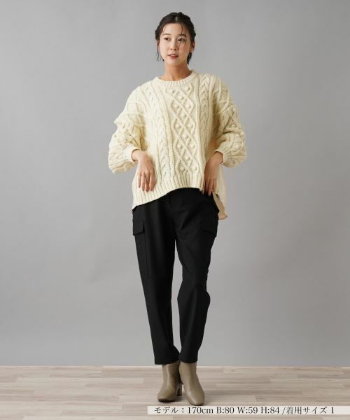 NEMIKA / ネミカ ニット・セーター | バック切替アラン編みニット【torrazzo donna】 | 詳細9