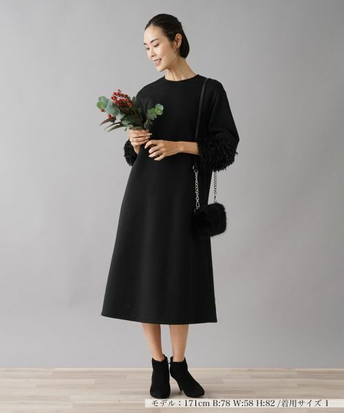 NEMIKA / ネミカ ドレス | フェザー調スリーブワンピース【NEMIKA】 | 詳細4