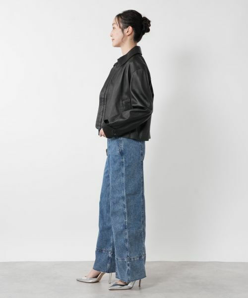 NEMIKA / ネミカ テーラードジャケット | ショートレザージャケット【STUDIO AR】 | 詳細2