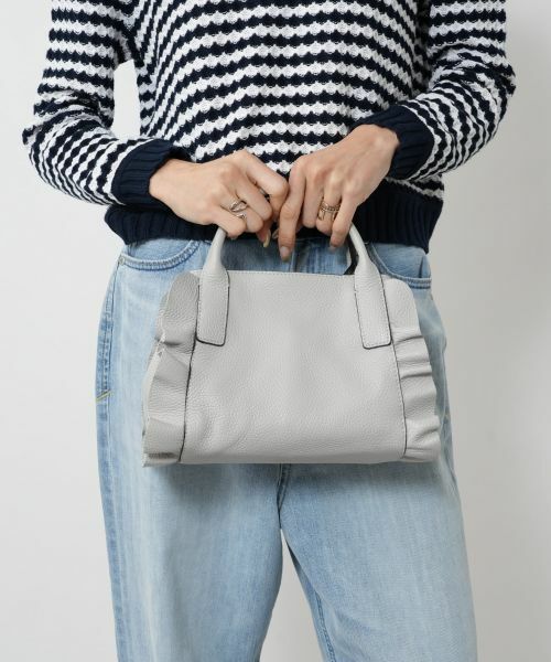 NEMIKA / ネミカ トートバッグ | レザーフリルデザインハンドバッグ【RIPANI】 | 詳細1