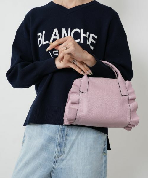 NEMIKA / ネミカ トートバッグ | レザーフリルデザインハンドバッグ【RIPANI】 | 詳細2