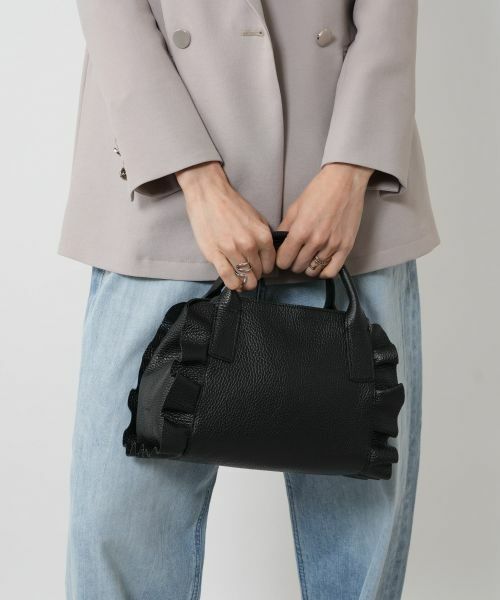 NEMIKA / ネミカ トートバッグ | レザーフリルデザインハンドバッグ【RIPANI】 | 詳細3