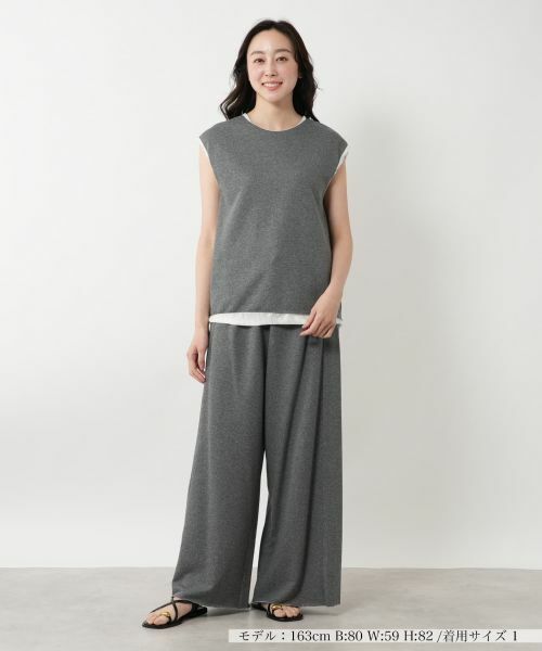 NEMIKA / ネミカ カットソー | 異素材切替ノースリーブプルオーバー【TELA】 | 詳細1