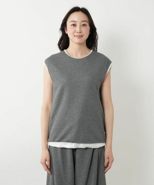 NEMIKA / ネミカ カットソー | 異素材切替ノースリーブプルオーバー【TELA】 | 詳細4
