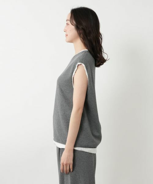 NEMIKA / ネミカ カットソー | 異素材切替ノースリーブプルオーバー【TELA】 | 詳細5