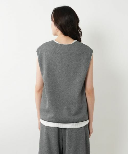 NEMIKA / ネミカ カットソー | 異素材切替ノースリーブプルオーバー【TELA】 | 詳細6