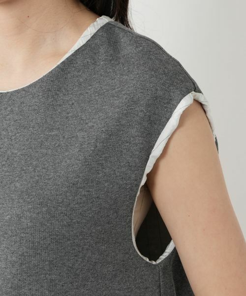 NEMIKA / ネミカ カットソー | 異素材切替ノースリーブプルオーバー【TELA】 | 詳細9