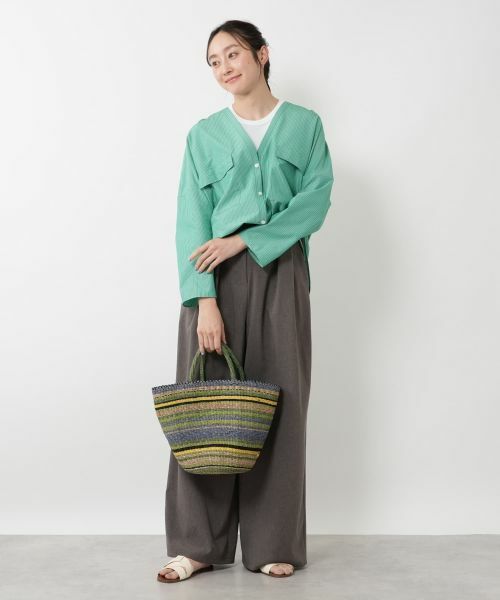 NEMIKA / ネミカ トートバッグ | マルチボーダーカゴバッグ【VIOLAd’ORO】 | 詳細10