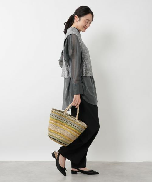 NEMIKA / ネミカ トートバッグ | マルチボーダーカゴバッグ【VIOLAd’ORO】 | 詳細12