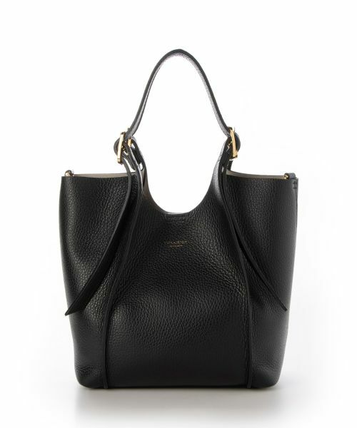 VIOLAd'ORO ブラックレザー ハンドバッグ VIOLAd'ORO ヴィオラドーロ ハンド ショルダー バッグ レザー