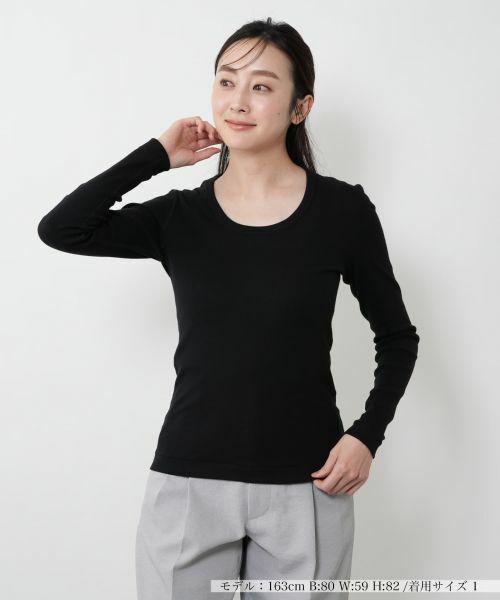 NEMIKA / ネミカ Tシャツ | クルーネックトップス【THREE DOTS】(ブラック)