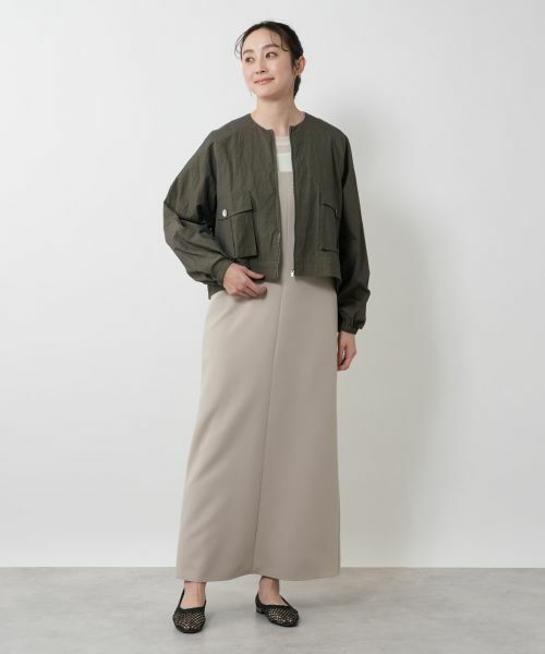 NEMIKA / ネミカ テーラードジャケット | クロップドノーカラージャケット【THREE DOTS】 | 詳細1