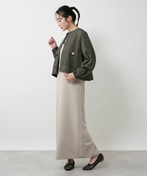 NEMIKA / ネミカ テーラードジャケット | クロップドノーカラージャケット【THREE DOTS】 | 詳細2