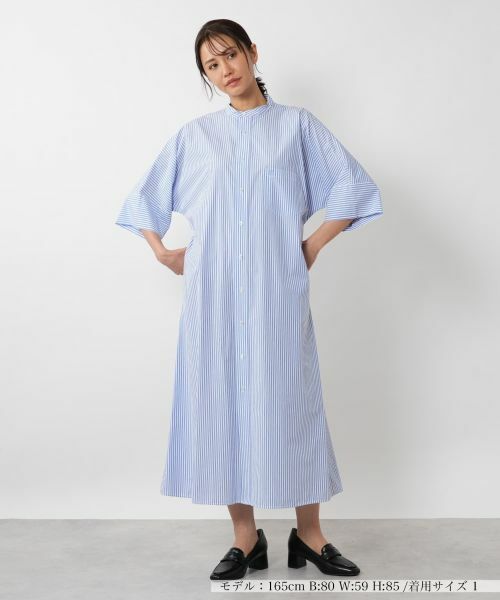 NEMIKA / ネミカ ドレス | ストライプバンドカラーワンピース【TICCA】 | 詳細1