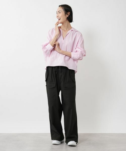 NEMIKA / ネミカ シャツ・ブラウス | ストライプワイドカラーシャツ【TICCA】 | 詳細16