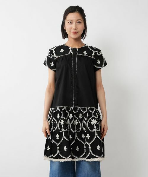 NEMIKA / ネミカ シャツ・ブラウス | フラワー刺繍チュニックブラウス【DEVOTION TWINS】 | 詳細4